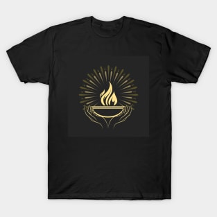 Female Hands with Boil of Sacred Fire T-Shirt